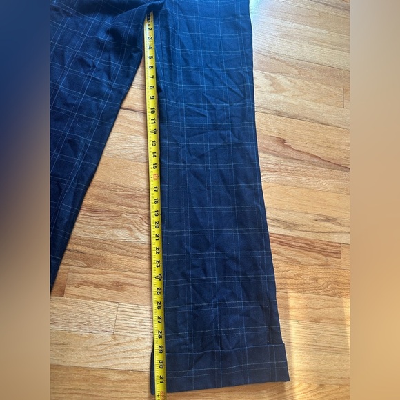 J.Crew City Fit Wool Navy Plaid Wide Leg Cuffed Pants size 2. - Picture 7 of 10